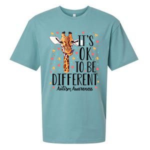 Autism Awareness Giraffe ItS Ok To Be Different Autistic Gift Sueded Cloud Jersey T-Shirt