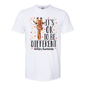 Autism Awareness Giraffe ItS Ok To Be Different Autistic Gift Softstyle CVC T-Shirt