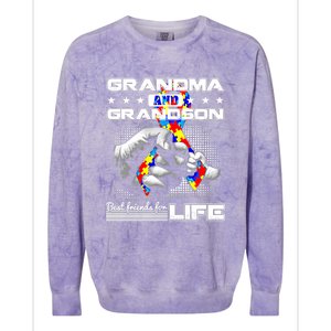 Autism Awareness Grandma Grandson Best Friend For Life Gift Colorblast Crewneck Sweatshirt