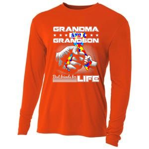 Autism Awareness Grandma Grandson Best Friend For Life Gift Cooling Performance Long Sleeve Crew