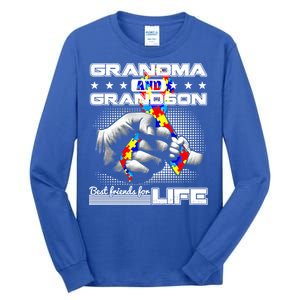 Autism Awareness Grandma Grandson Best Friend For Life Gift Tall Long Sleeve T-Shirt