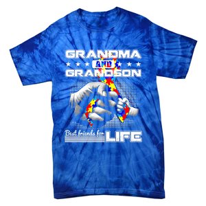 Autism Awareness Grandma Grandson Best Friend For Life Gift Tie-Dye T-Shirt