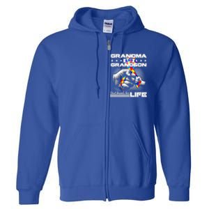 Autism Awareness Grandma Grandson Best Friend For Life Gift Full Zip Hoodie