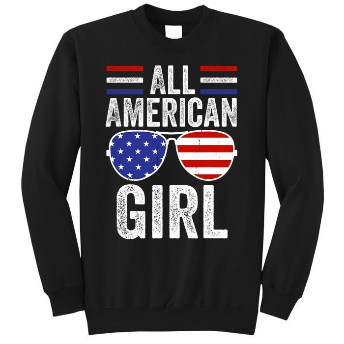 All American Girl 4th Of July Girl Patriotic Sweatshirt