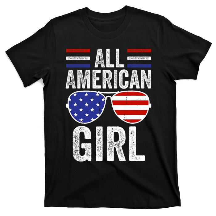 All American Girl 4th Of July Girl Patriotic T-Shirt