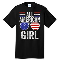 All American Girl 4th Of July Girl Patriotic Tall T-Shirt