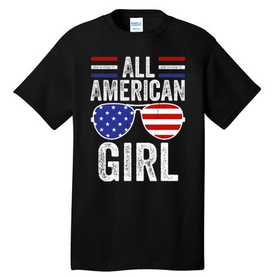 All American Girl 4th Of July Girl Patriotic Tall T-Shirt