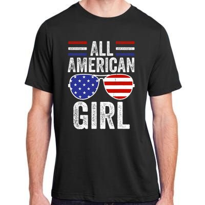 All American Girl 4th Of July Girl Patriotic Adult ChromaSoft Performance T-Shirt