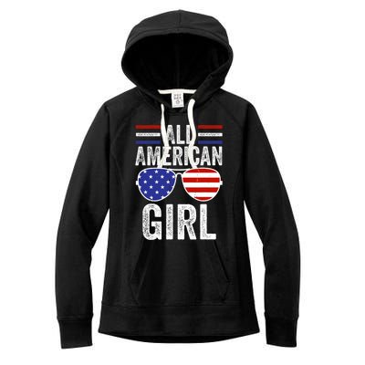 All American Girl 4th Of July Girl Patriotic Women's Fleece Hoodie