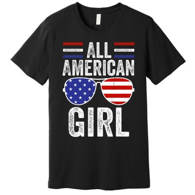 All American Girl 4th Of July Girl Patriotic Premium T-Shirt