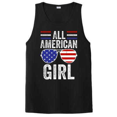 All American Girl 4th Of July Girl Patriotic PosiCharge Competitor Tank