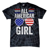 All American Girl 4th Of July Girl Patriotic Tie-Dye T-Shirt