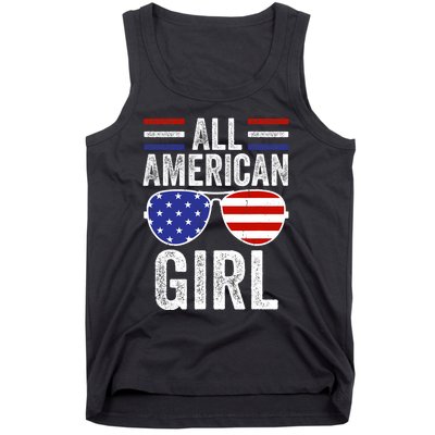 All American Girl 4th Of July Girl Patriotic Tank Top