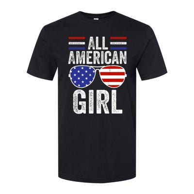 All American Girl 4th Of July Girl Patriotic Softstyle CVC T-Shirt