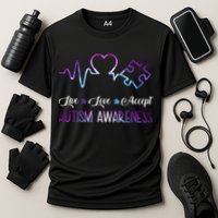 Autism Awareness Galaxy Cooling Performance Crew T-Shirt