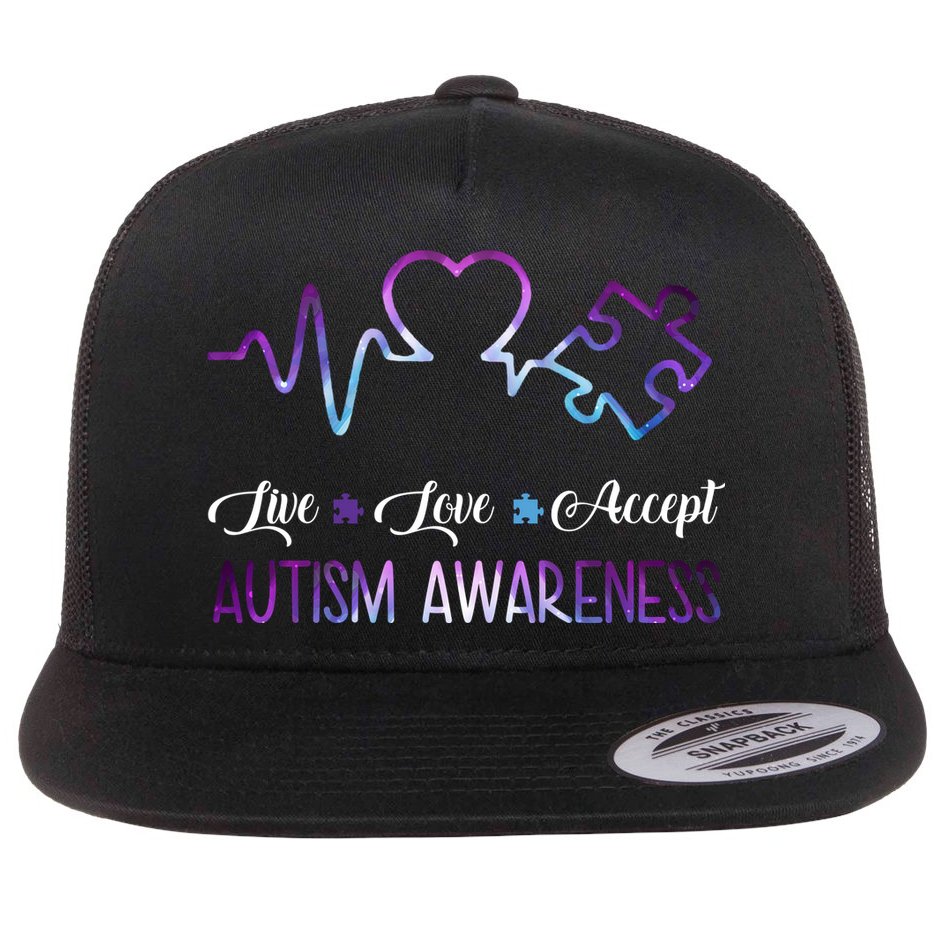 Autism Awareness Galaxy Flat Bill Trucker Hat
