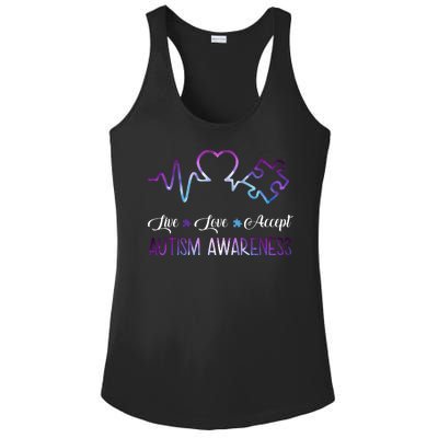 Autism Awareness Galaxy Ladies PosiCharge Competitor Racerback Tank