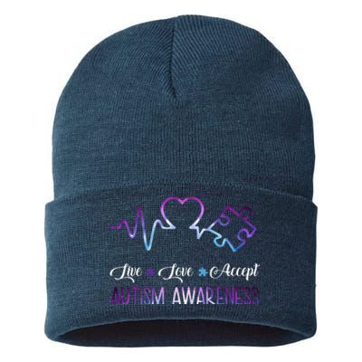 Autism Awareness Galaxy Sustainable Knit Beanie