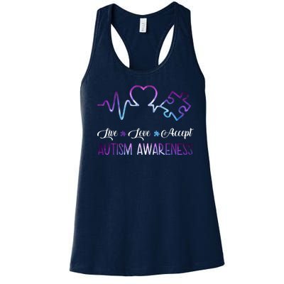 Autism Awareness Galaxy Women's Racerback Tank