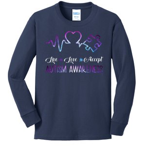 Autism Awareness Galaxy Kids Long Sleeve Shirt