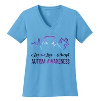 Autism Awareness Galaxy Women's V-Neck T-Shirt
