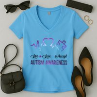 Autism Awareness Galaxy Women's V-Neck T-Shirt