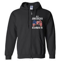 All American Gamer 4th Of July Video Games Full Zip Hoodie