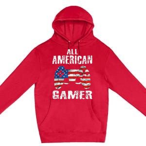 All American Gamer 4th Of July Video Games Premium Pullover Hoodie