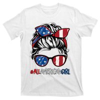 All American Girl 4th Of July Usa Flag Patriotic Girl T-Shirt