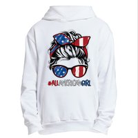 All American Girl 4th Of July Usa Flag Patriotic Girl Urban Pullover Hoodie