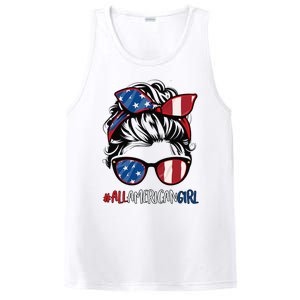 All American Girl 4th Of July Usa Flag Patriotic Girl PosiCharge Competitor Tank