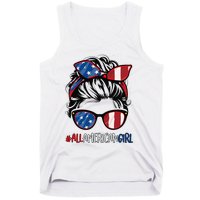 All American Girl 4th Of July Usa Flag Patriotic Girl Tank Top