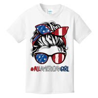 All American Girl 4th Of July Usa Flag Patriotic Girl Kids T-Shirt