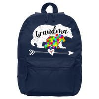 Autism Awareness Grandma Bear Support Autistic Adults Wo 16 in Basic Backpack