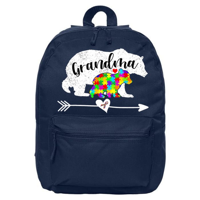 Autism Awareness Grandma Bear Support Autistic Adults Wo 16 in Basic Backpack