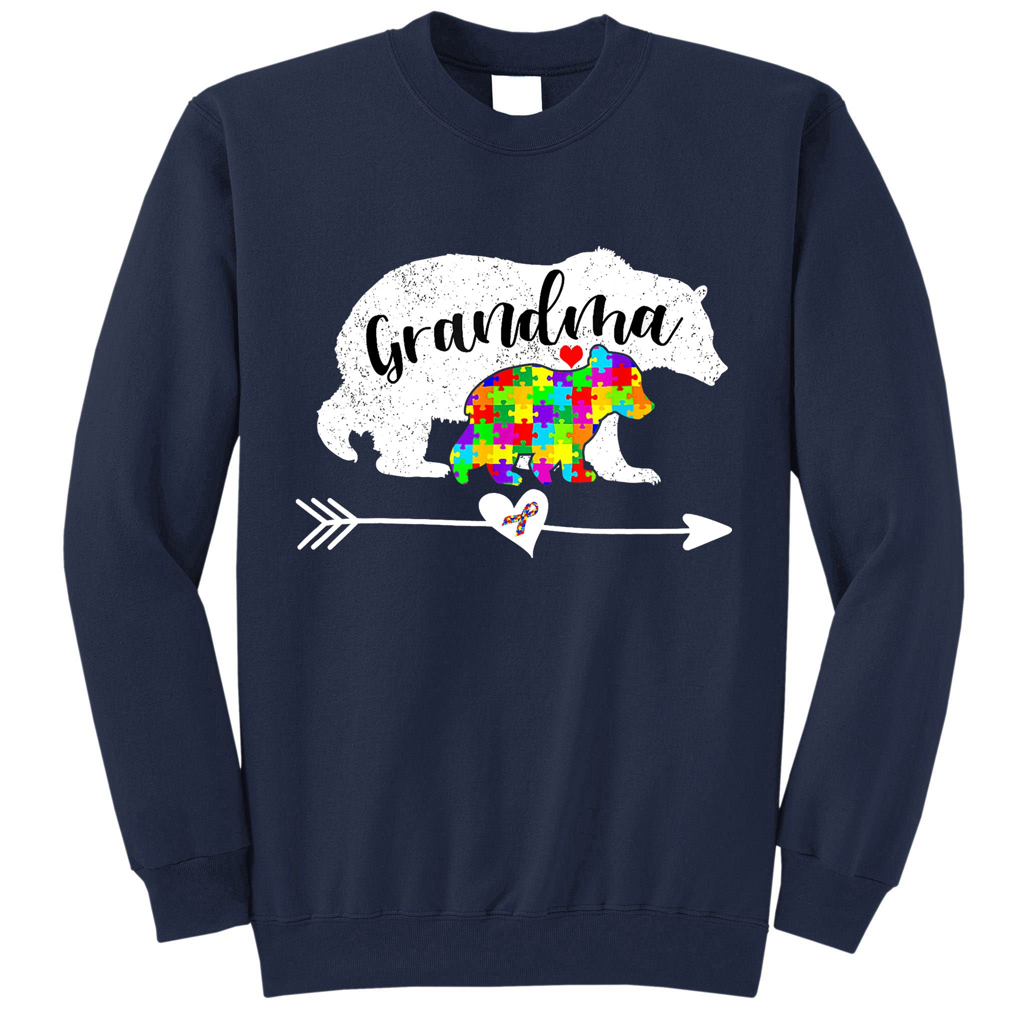 Autism Awareness Grandma Bear Support Autistic Adults Wo Tall Sweatshirt