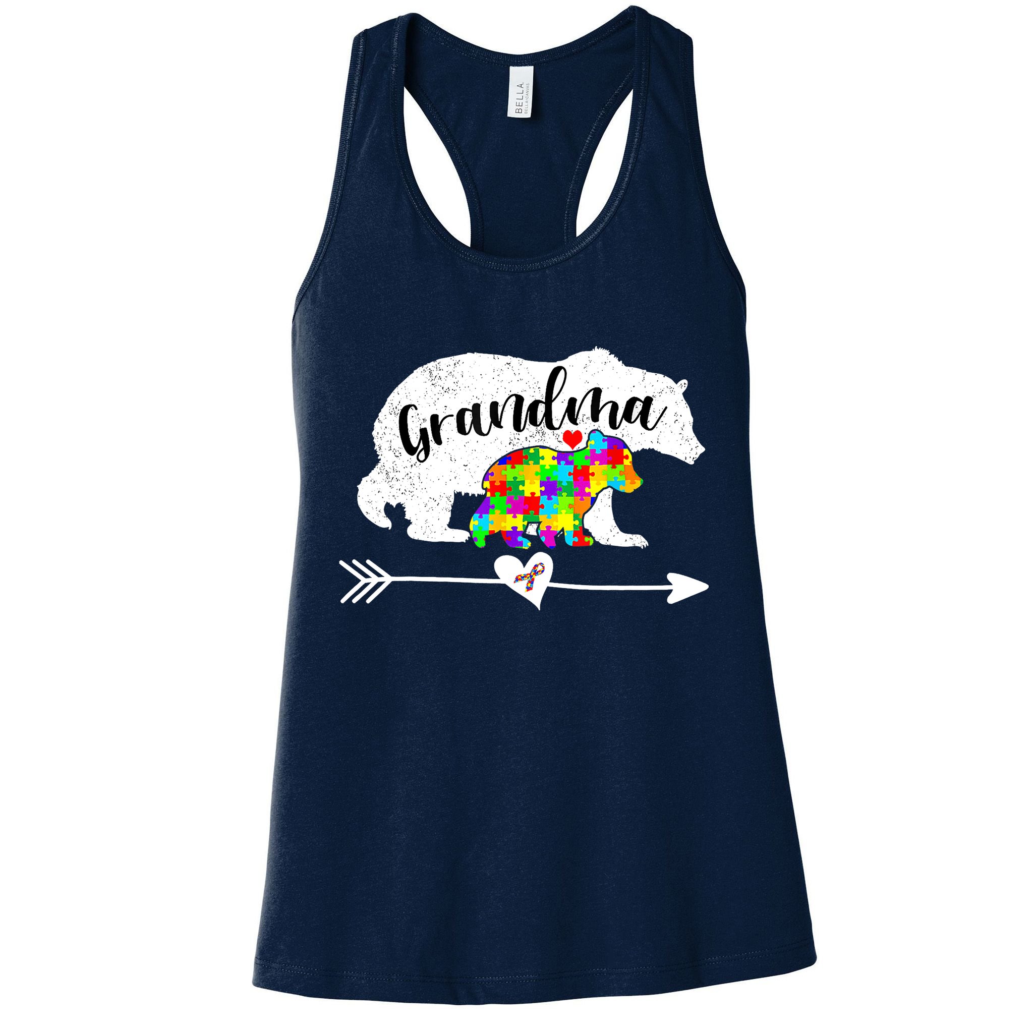Autism Awareness Grandma Bear Support Autistic Adults Wo Womens Tank Top