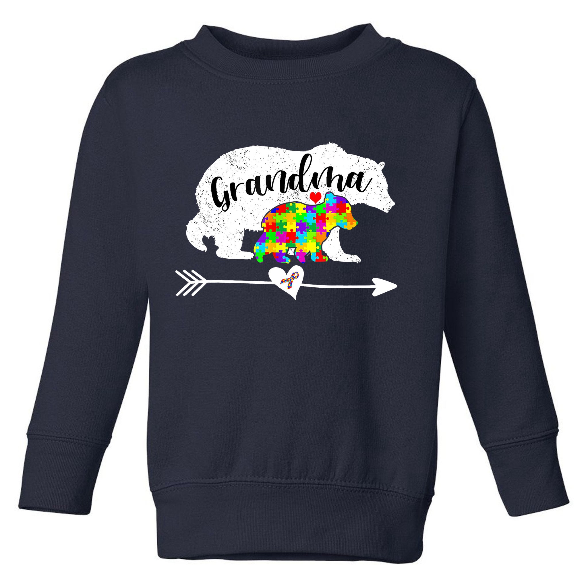Autism Awareness Grandma Bear Support Autistic Adults Wo Toddler Sweatshirt