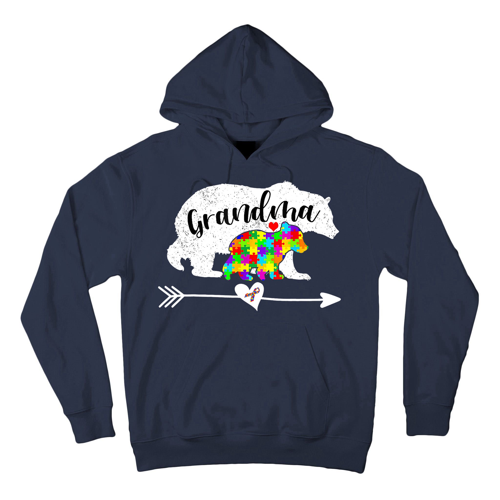 Autism Awareness Grandma Bear Support Autistic Adults Wo Tall Hoodie