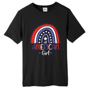 All American Girl July 4th America Flag Rainbow Tall Fusion ChromaSoft Performance T-Shirt