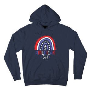 All American Girl July 4th America Flag Rainbow Hoodie