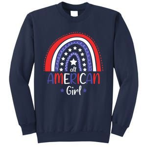 All American Girl July 4th America Flag Rainbow Sweatshirt