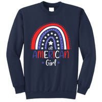 All American Girl July 4th America Flag Rainbow Sweatshirt