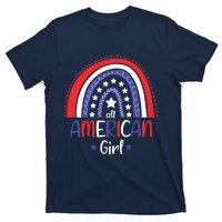 All American Girl July 4th America Flag Rainbow T-Shirt