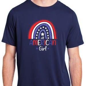 All American Girl July 4th America Flag Rainbow Adult ChromaSoft Performance T-Shirt