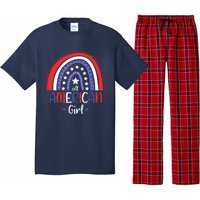 All American Girl July 4th America Flag Rainbow Pajama Set