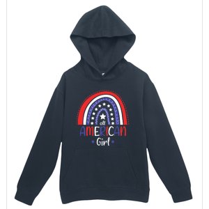 All American Girl July 4th America Flag Rainbow Urban Pullover Hoodie