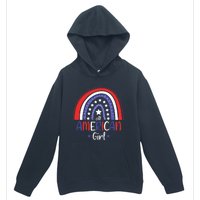 All American Girl July 4th America Flag Rainbow Urban Pullover Hoodie