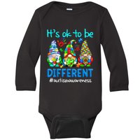 Autism Awareness Gnomes Its Ok To Be Different Baby Long Sleeve Bodysuit