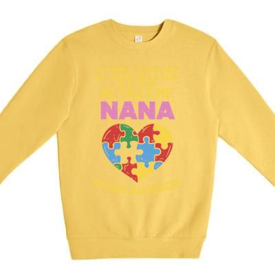 Autism Awareness Gift Piece My Heart Nana Gift Great Gift Premium Crewneck Sweatshirt